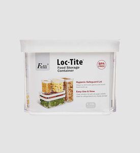 Home Deco and More Plastic Loctite Food Container, Clear, 1.1-l, Packshot View