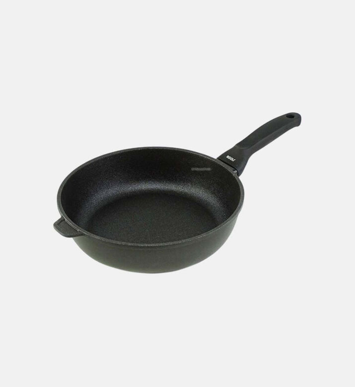 Risoli Aluminum Deep Frying Pan, Black, 28-cm, Packshot View
