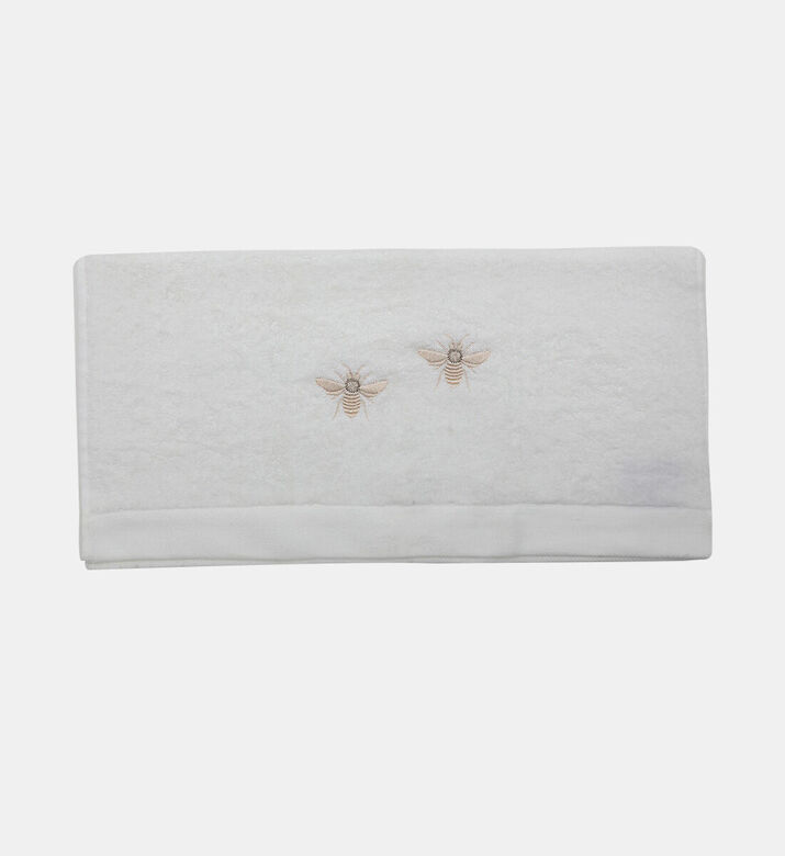 Home Deco and More Bee Cotton Terry Towel, White, 100x150-cm, Packshot View