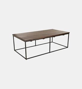Home Deco and More Square Iron Legs Wooden Coffee Table, Packshot View
