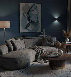 Home Deco and More Labrine 3-seater Sofa 2-piece, Grey, Packshot View