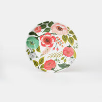 Melamine Flower-print Flat Plate 25 Cm