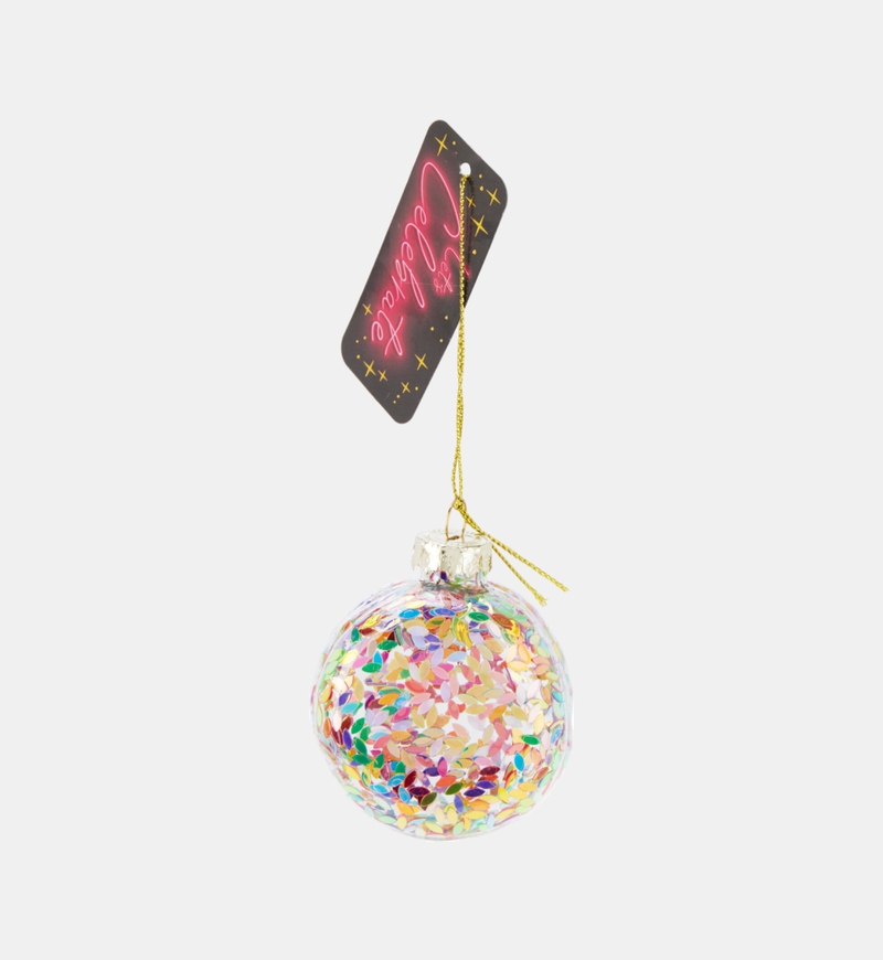 Confetti-style Glitter Ball Ornament