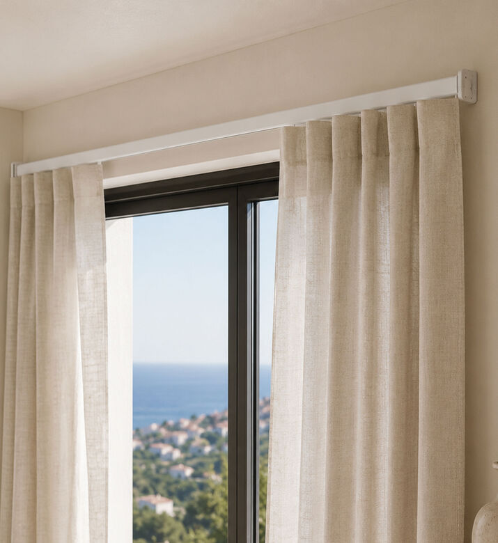 Headbourne Adj Metal Curtain Rail, White, 120-cm, Packshot View