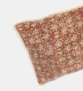 Lotus Printed Cotton Filled And Vaccumed Cushion