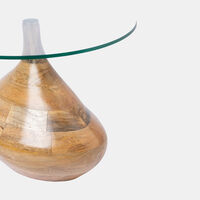 Tally Wooden Glass Side Table