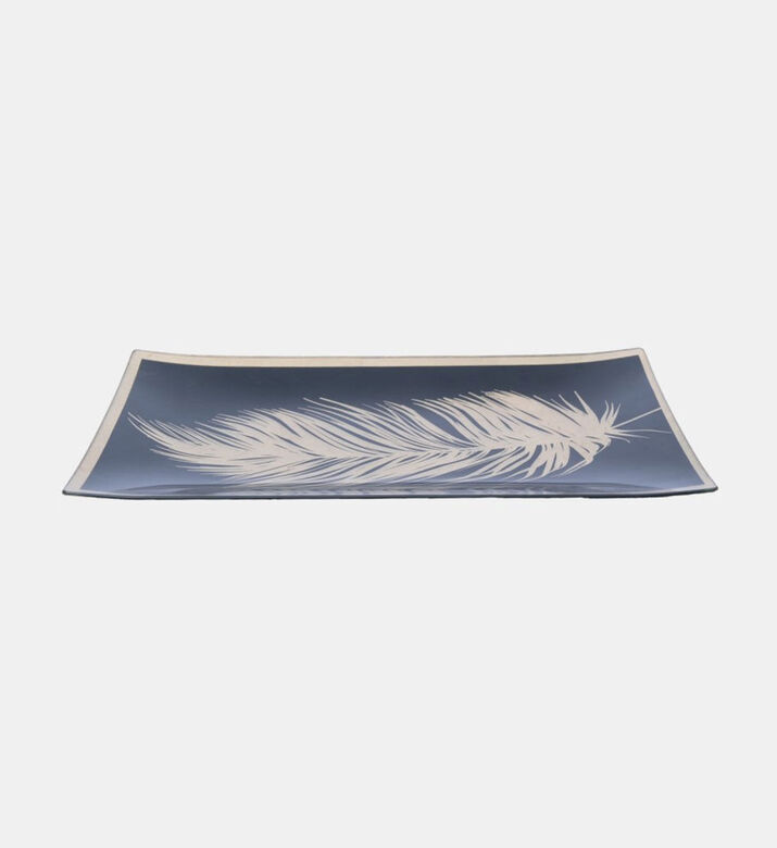 Edg Glass Feather Rectangular Plate, Packshot View