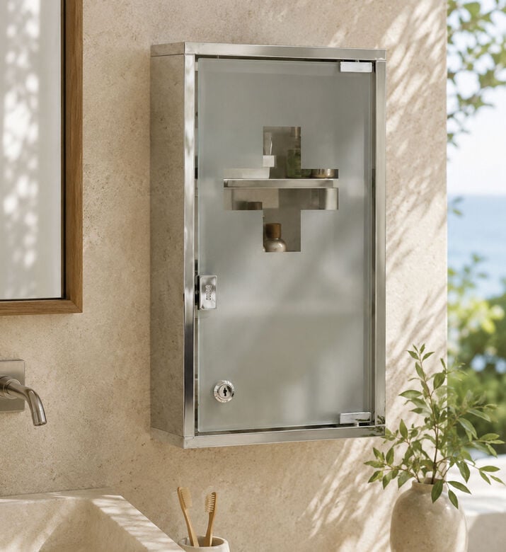 Bathroom Solutions Steel Medicine Cabinet, Packshot View