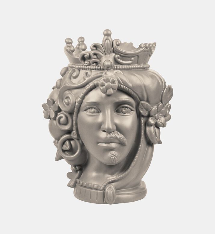 Baci Milano Bisex Polyresin Matt Vase, Taupe, S, Packshot View