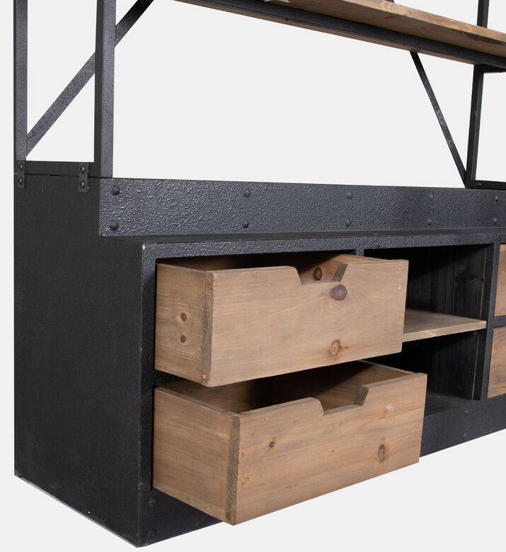 Hawk Ladder Drawer Pine Bookcase