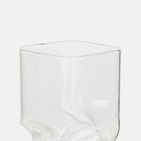 Clear Glass Cut-out Rectangular Vase