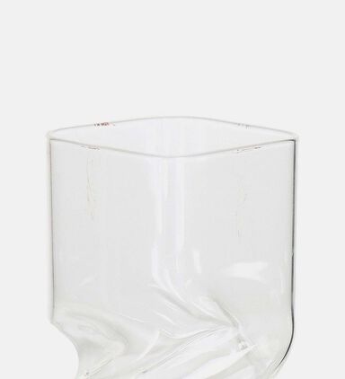 Clear Glass Cut-out Rectangular Vase