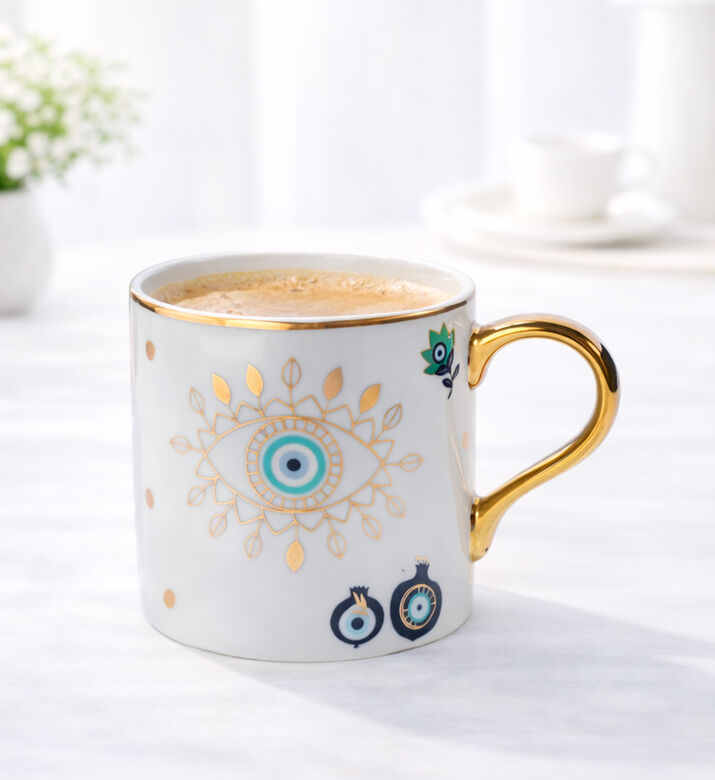 Home Deco and More Eye Handled Ceramic Mug - 320ml, Packshot View