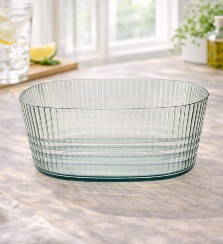 Home Deco and More Matrix Acrylic Salad Bowl, Green, Packshot View