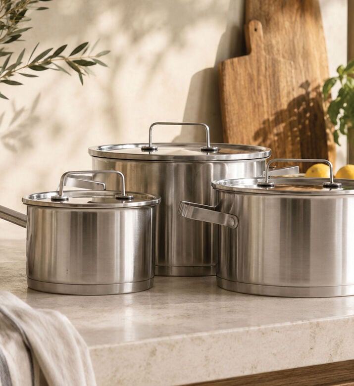 Home Deco and More Tempered Glass Lids 6-piece Cookware Set, Packshot View