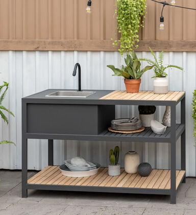 Amber Teak Wood Outdoor Kitchen Table