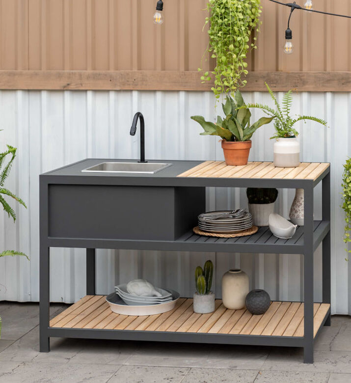 Amber Teak Wood Outdoor Kitchen Table