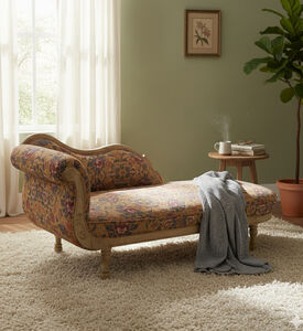 Home Deco and More Antoinette Chenille Digital Printed Chaise, Packshot View