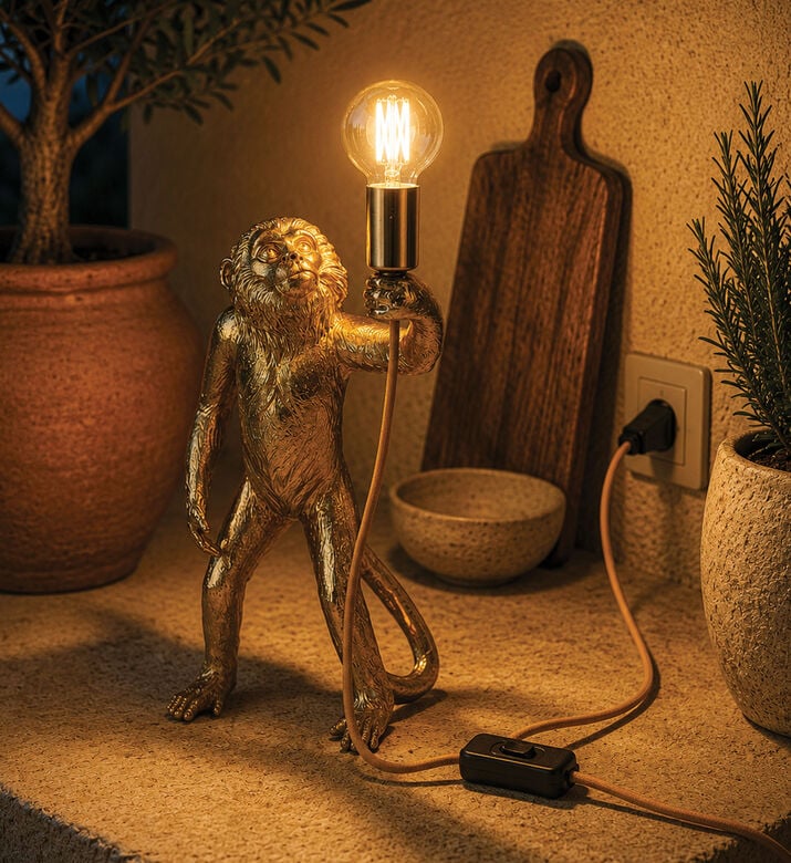 Home Deco and More Monkey Table Lamp, Packshot View