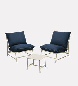 Home Deco and More Steel 3-piece Outdoor Lounge Set, Blue, Packshot View