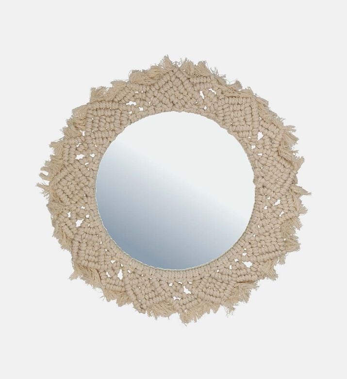 Macram Cotton Round Wall Mirror