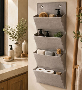 Interdesign Aldo Linen Hanging 4-pockets Organizer, Packshot View