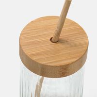 Glass Bamboo Lid Drinking Glass
