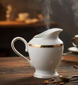 Home Deco and More Silver-rimmed Porcelain Creamer, Packshot View