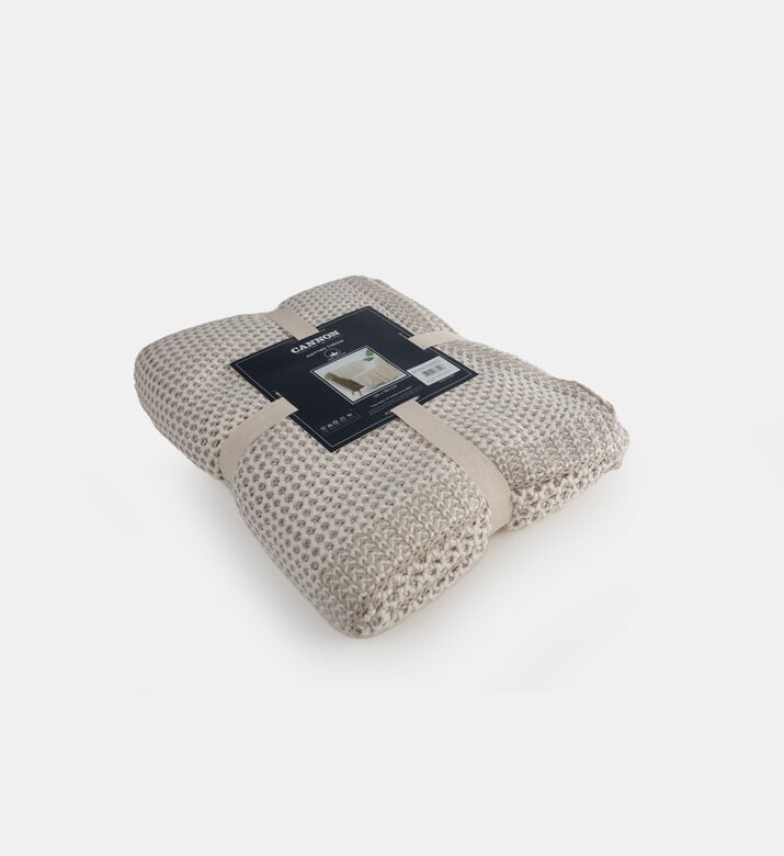Home Deco and More Dual Tone Knitted Cotton Throw, Packshot View