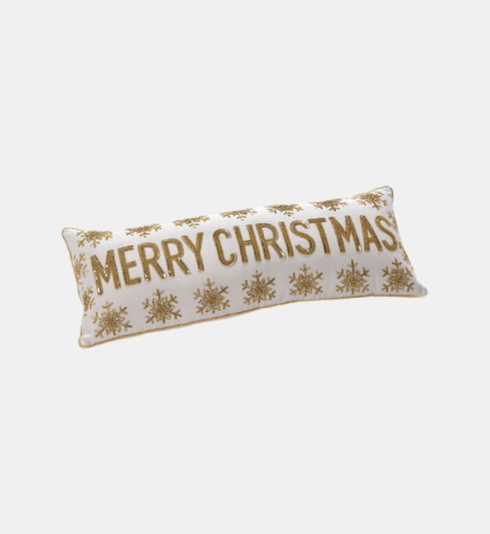 Merry Christmas Beaded Cushion