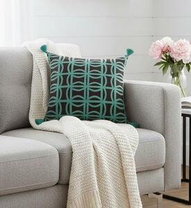 Home Deco and More Dimi Tassel Embroidered Cushion, Packshot View
