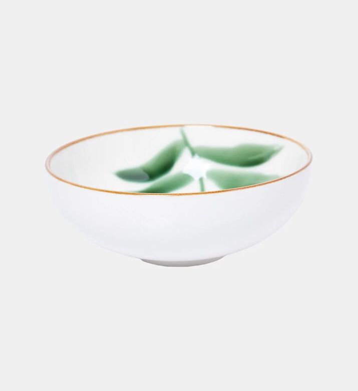 Home Deco and More Leaf Print Round Porcelain Bowl 4-piece Set, Packshot View