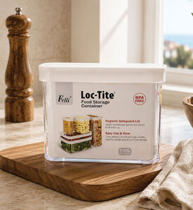 Home Deco and More Plastic Loctite Food Container, Clear, 1.1-l, Packshot View