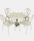 Antoinette Dining Table With 4 Chairs Off White 100 Cm