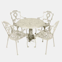 Antoinette Dining Table With 4 Chairs Off White 100 Cm