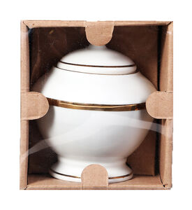 Gold-rimmed Porcelain Sugar Box