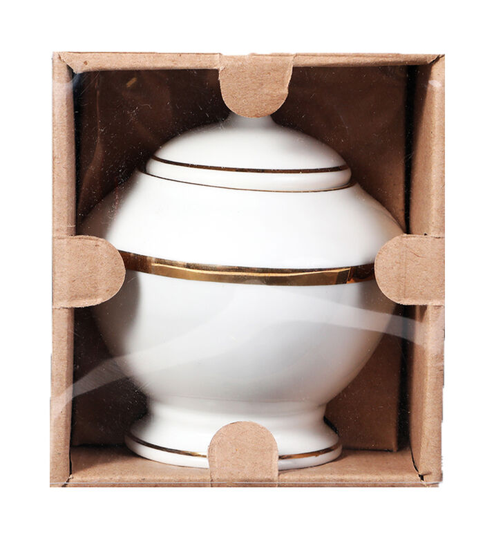 Gold-rimmed Porcelain Sugar Box