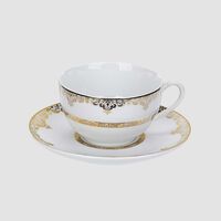 Gold-rimmed China Teacup Saucer Set