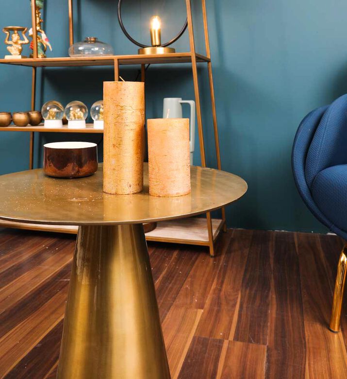 Round Gold Candle Decoration