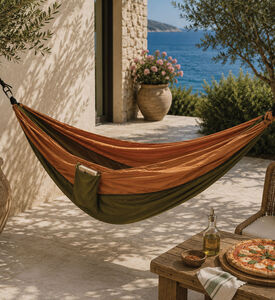 Home Deco and More Two-tone Travel Hammock, Brown, Packshot View