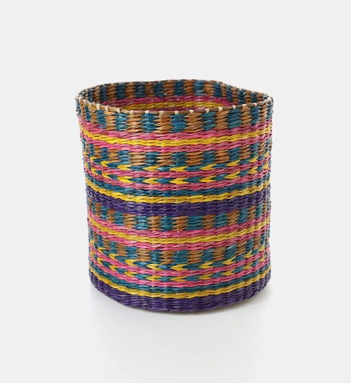 Home Deco and More Seagrass Colorful Baskets, Multicolor, 21-cm, Packshot View