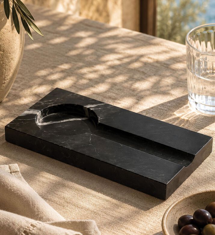 Marble and Beyond Ultra-slim Minimalist Low Profile Ashtray, Packshot View
