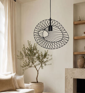 Home Deco and More Morjim Iron Pendant Lamp, Anthracite, 38x15x33-cm, Packshot View