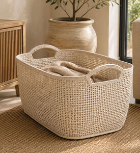 Home Deco and More Handled Deep Rectangular Basket, Packshot View
