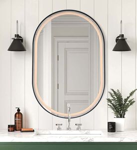 Oval Lighted Bathroom Mirror