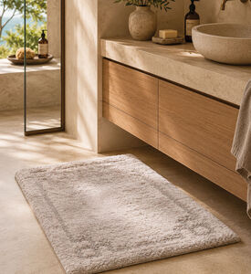 Home Deco and More Aristo Cotton Bath Mat, Light-grey, 60x90-cm, Packshot View
