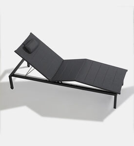 Home Deco and More Dallas Textilene Sun Lounger, Grey, Packshot View