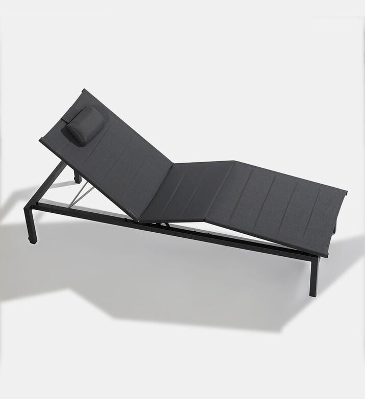 Home Deco and More Dallas Textilene Sun Lounger, Grey, Packshot View