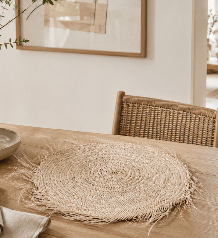 Chabi Chic Palm Leaf Fringe Decorative Plate 80 Cm, Packshot View