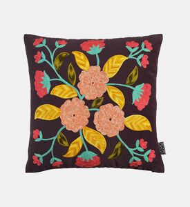 Home Deco and More Naomi Floral Embroidered Cushion, Packshot View